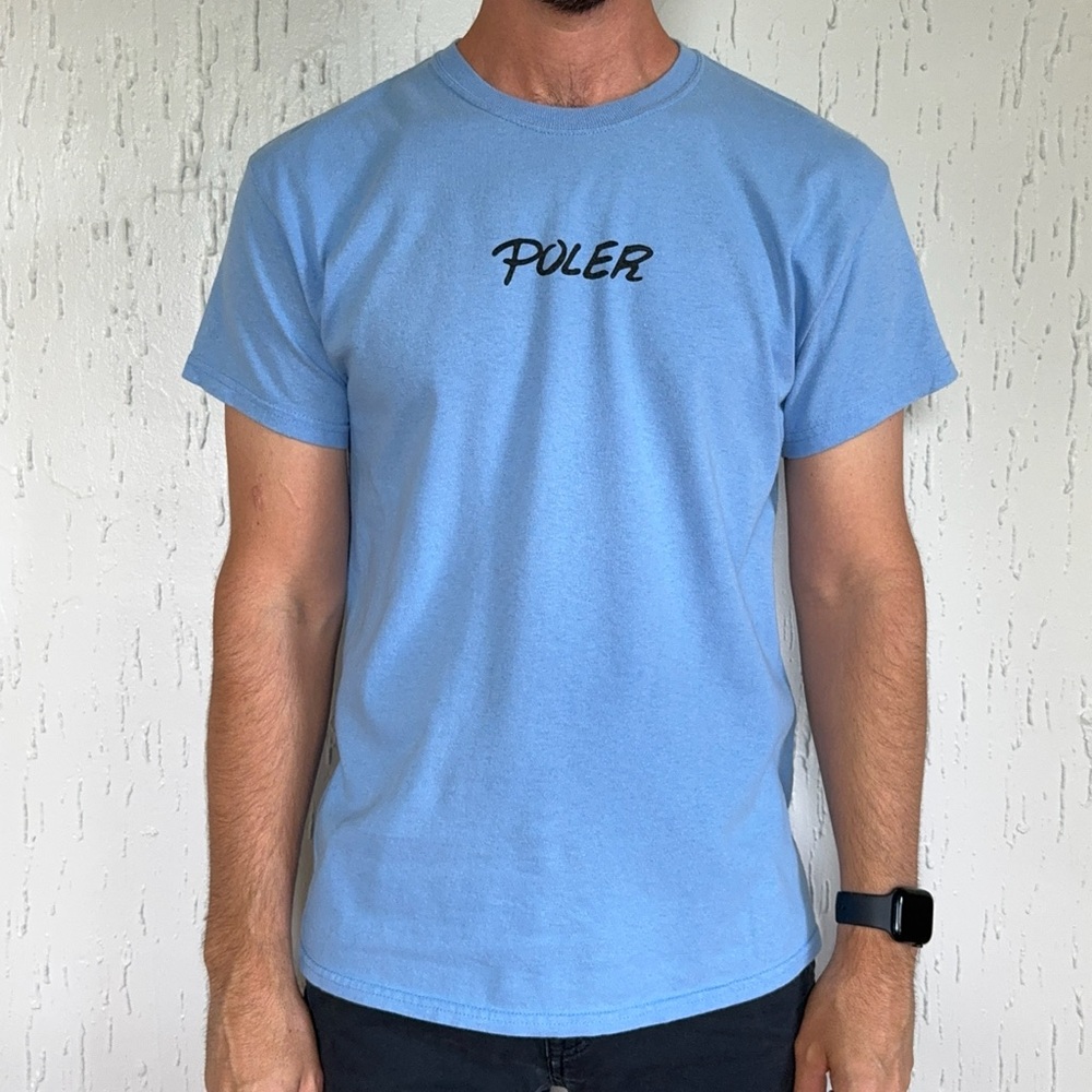 Poler Men’s Swirl Logo Tee Medium Blue